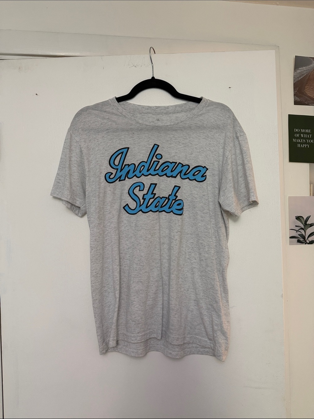 Indiana State Script Logo Gray T‑Shirt